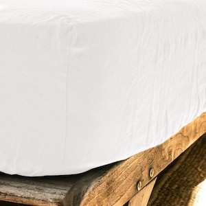 Linen Fitted, Flat Sheets, StoneWashed Bedsheet, Fitted  Bed Sheets Super Soft, Vintage Look, Fitted Sheet Size: Queen, King, Super King