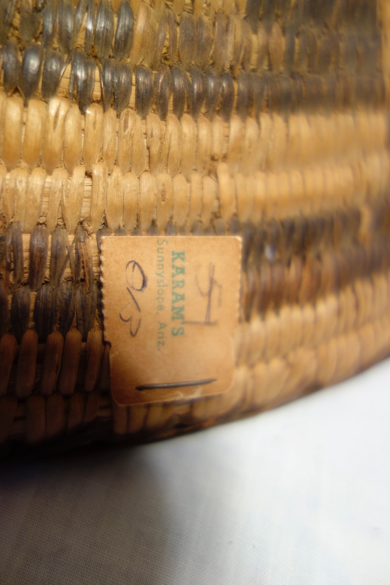 Antique Museum Quality Pima Squash Blossom Pattern Basket 15.5\u201d