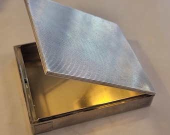 Cartier Hinged Cigarette Case Sterling Silver Engraved on the Inside to Donald Grant from Hank Ford of Ford Motors 1939