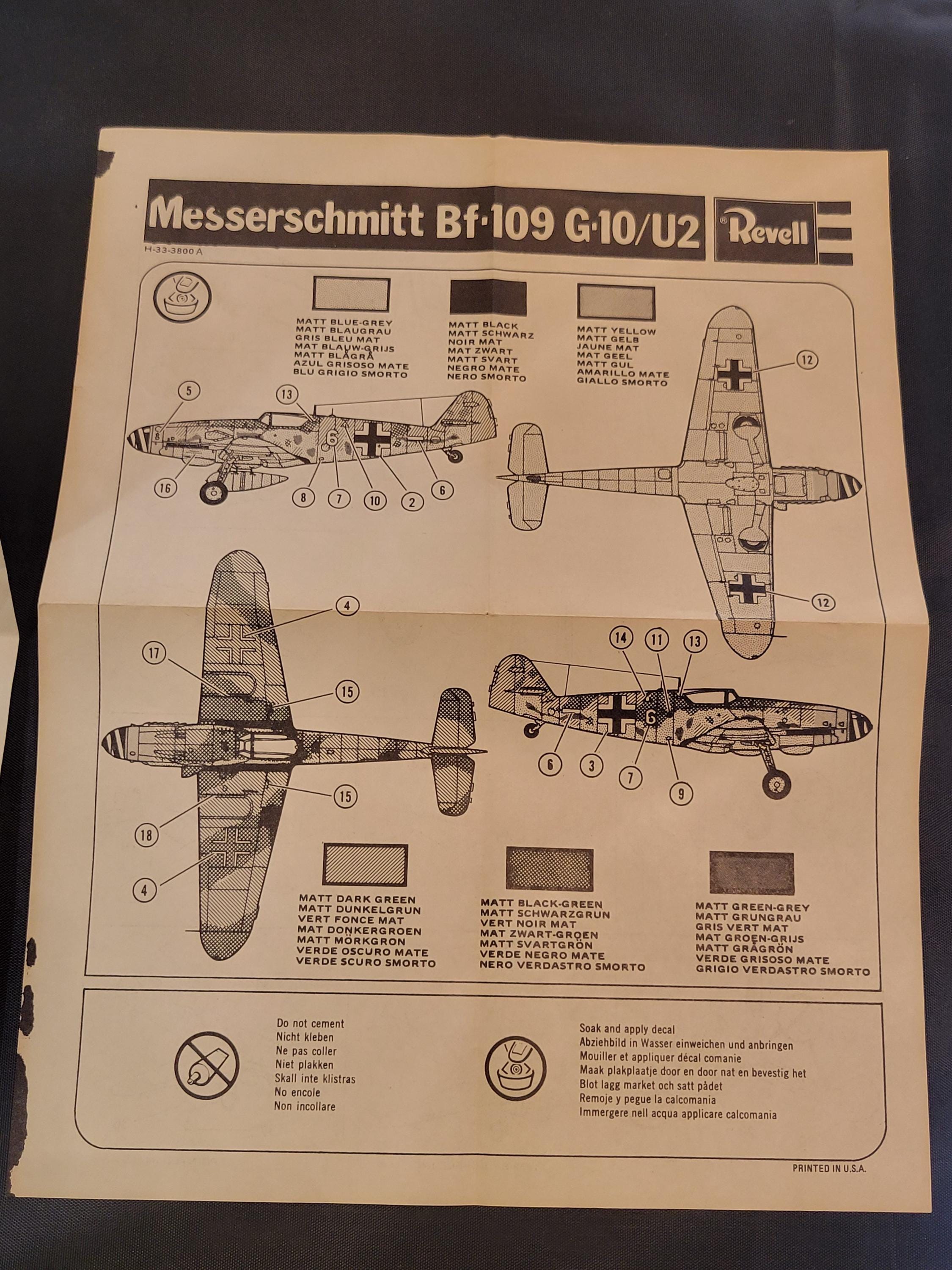 Vintage 1/48 Scale Messerschmitt Bf 109 Model Kit Complete - Etsy