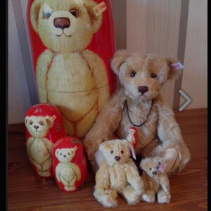 Wonderful Vintage 2005 Steiff Matrioschka Teddy Bear Set MIB New