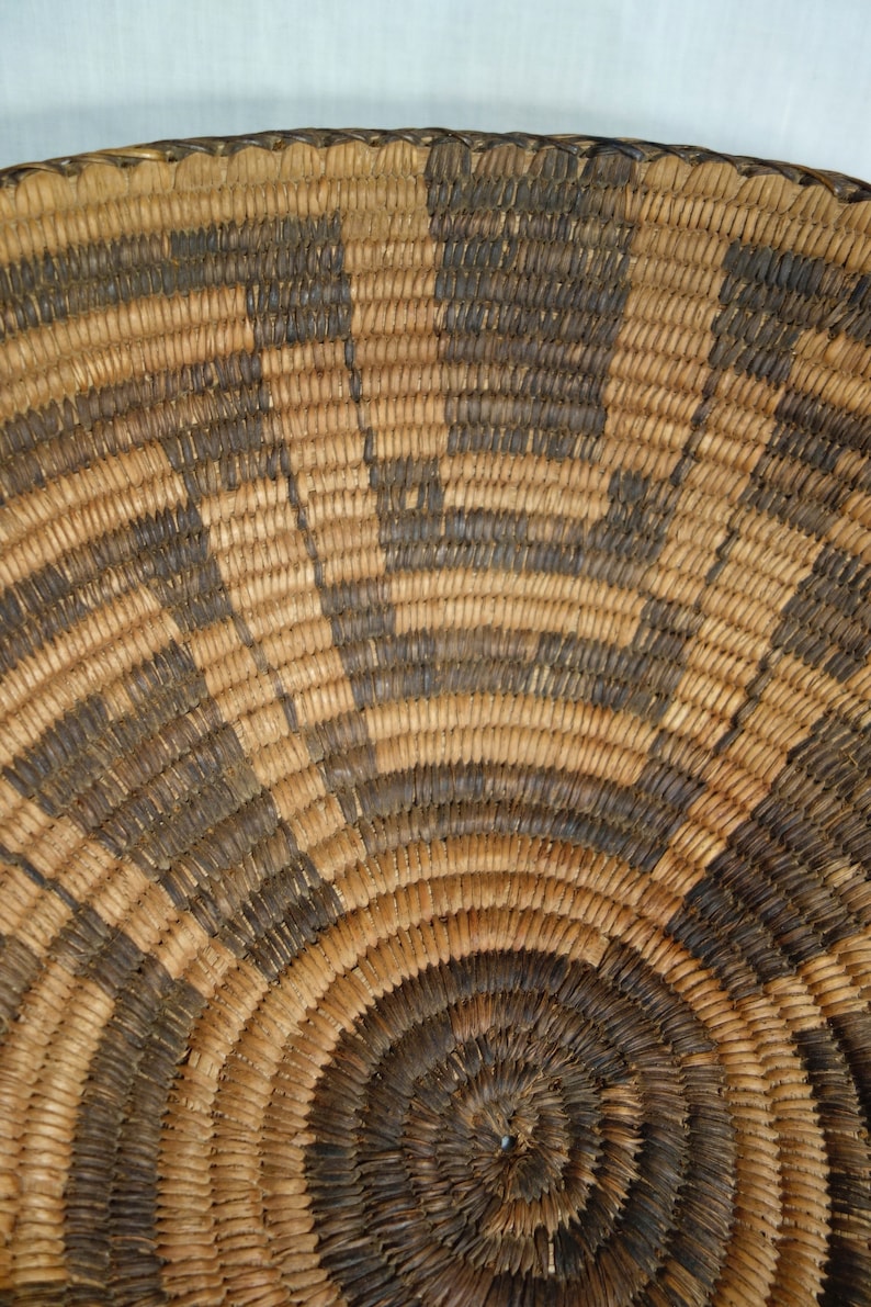 Antique Museum Quality Pima Squash Blossom Pattern Basket 15.5\u201d