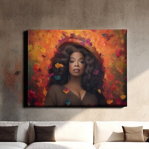 Media Mogul Homage Artwork Oprah-Inspired Modern Mona Lisa Decorative Piece image 1