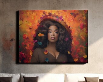 Media Mogul Homage Artwork | Oprah-Inspired Modern Mona Lisa | Decorative Piece