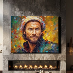 Man In Beanie Abstract Glimpse | Inspired Mona Lisa Series | Modern Art Print