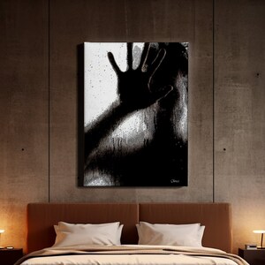 Intimate Hand Pressed | “BACK AWAY” Abstract Male Form | Dewed Glass Artistry
