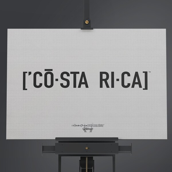 Costa Rica Tropical Art - COSTA RICA Typography Canvas | Tropical Decor | Black & White Wall Print | Pura Vida Living Decor