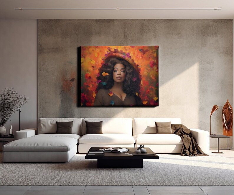 Media Mogul Homage Artwork Oprah-Inspired Modern Mona Lisa Decorative Piece image 1