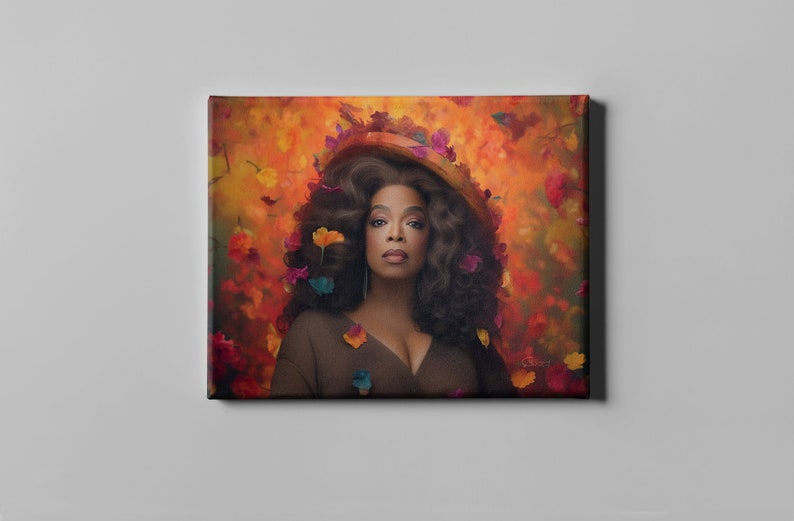 Media Mogul Homage Artwork Oprah-Inspired Modern Mona Lisa Decorative Piece image 3