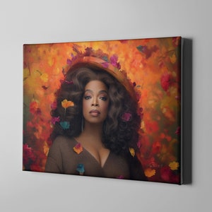 Media Mogul Homage Artwork Oprah-Inspired Modern Mona Lisa Decorative Piece image 4