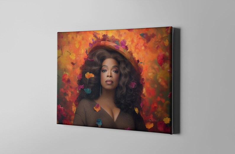 Media Mogul Homage Artwork Oprah-Inspired Modern Mona Lisa Decorative Piece image 4