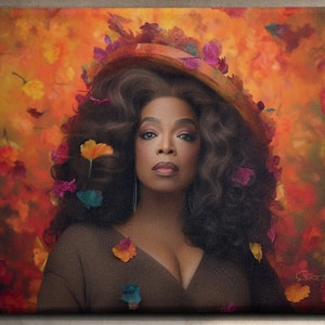 Media Mogul Homage Artwork Oprah-Inspired Modern Mona Lisa Decorative Piece image 2