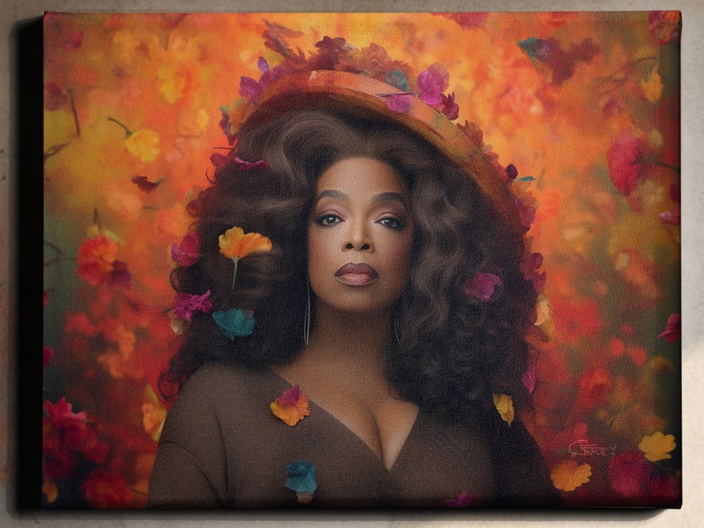 Media Mogul Homage Artwork Oprah-Inspired Modern Mona Lisa Decorative Piece image 2