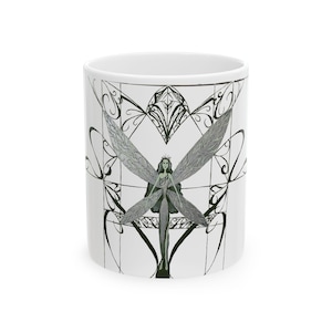 Fairy Art Ceramic Mug: Magical Coffee Cup, Unique Home Decor