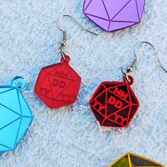 Silicone Mold Used for Making 20 Sided Dice Dangle Earrings 
