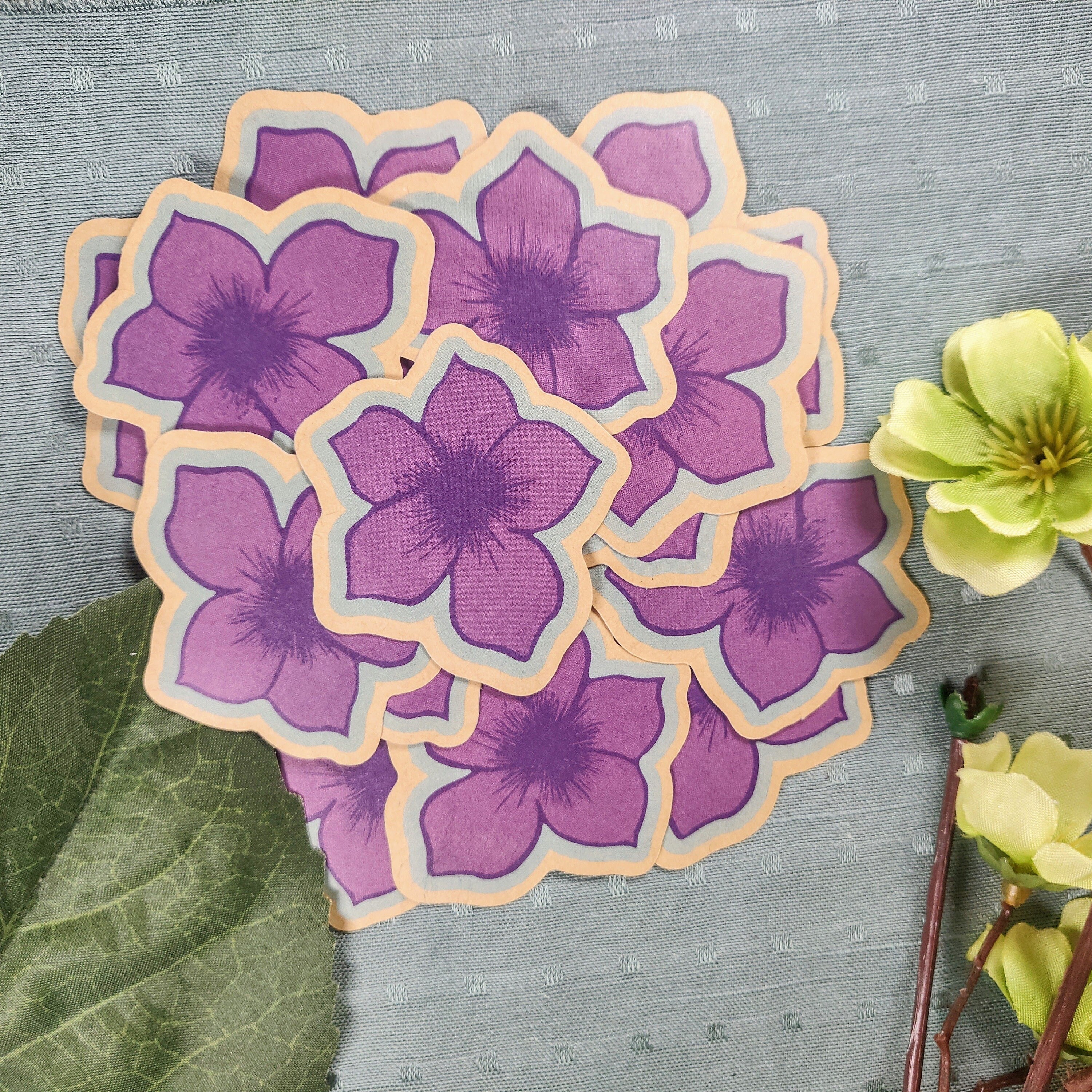 Tropical Flower Sticker, 2 Inches, Cute Vinyl Decal, Original Design