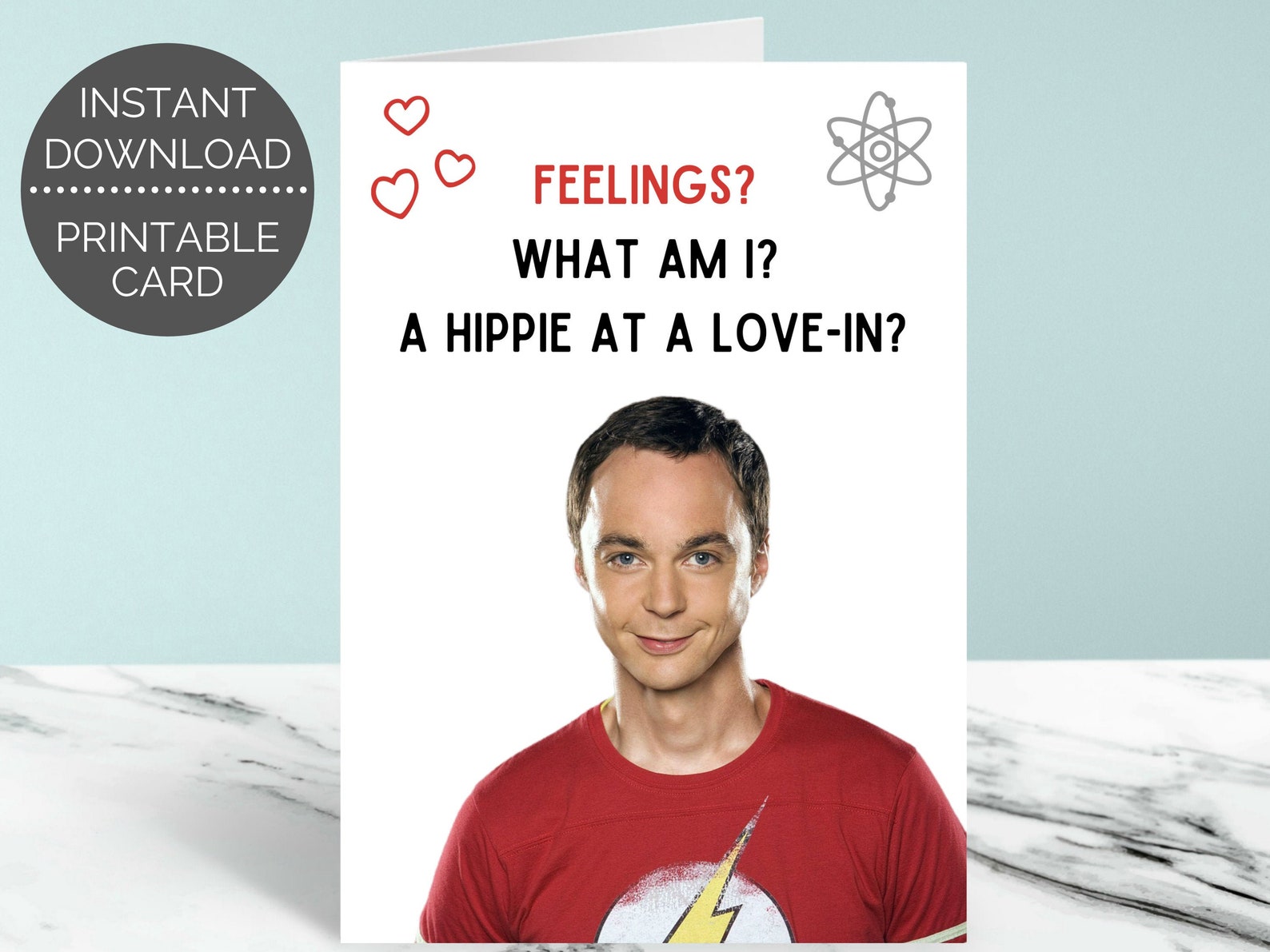 Big Bang Theory Valentines Day Card Sheldon Cooper Etsy 