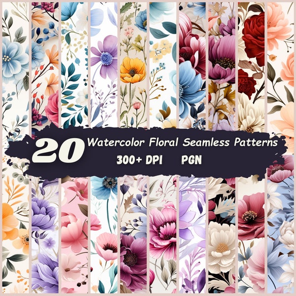 Summer Floral Patterns Digital Prints Seamless 300 DPI Personal or Commercial Use PNG