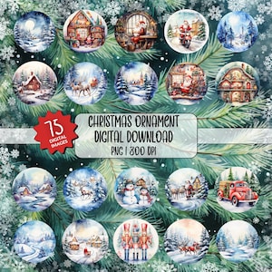 Christmas Round Ornament Bundle PNG Sublimation Designs , Christmas PNG Bundle, Christmas Ornament PNG Designs, Digital Download
