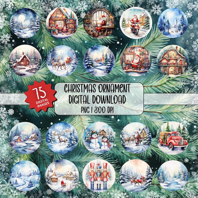 Digital Christmas Ornament Designs, Festive Holiday Ornament Templates, DIY Christmas Decorations, Instant Download Xmas Ornaments, Printable Holiday Craft Supplies