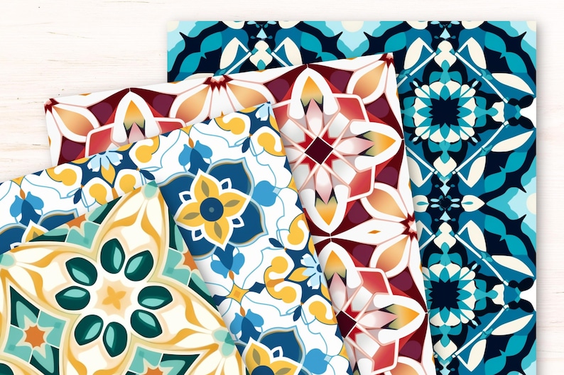 Morocco Round Rug Pattern Moroccan Rug Pattern, Moroccan Decor Digital Papers, Moroccan Tiles ...