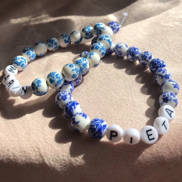 personalized name bracelets- Chinese porcelain beading