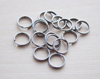 8MM Stainless Steel Split Key Ring - Set of 50