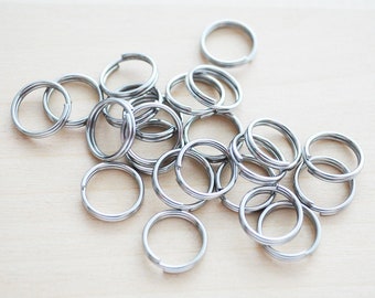 12MM Silver Stainless Steel Split Key Ring - Set of 25 or 50