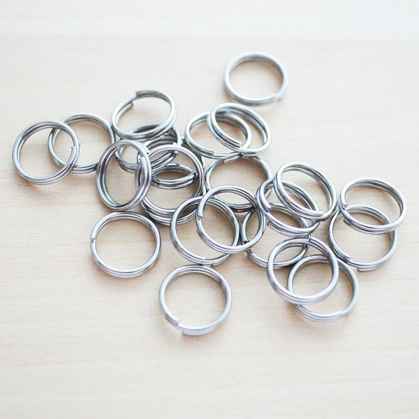 12MM Silver Stainless Steel Split Key Ring - Set of 25 or 50