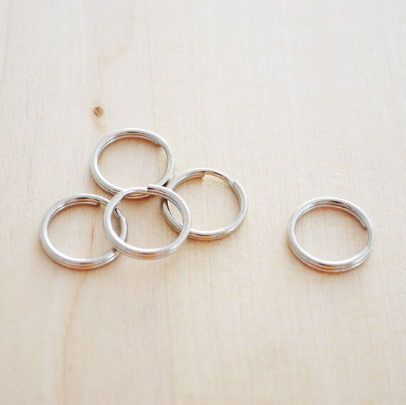 Silver 100Pcs Keyring Blanks Tone Key chains Key Split Rings 4 Chain Link UK