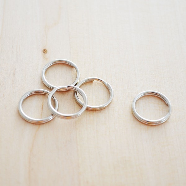 15MM Round Split Ring, 15MM Circle Key Ring, Stainless Steel Split Rings, Silver Keychain Ring