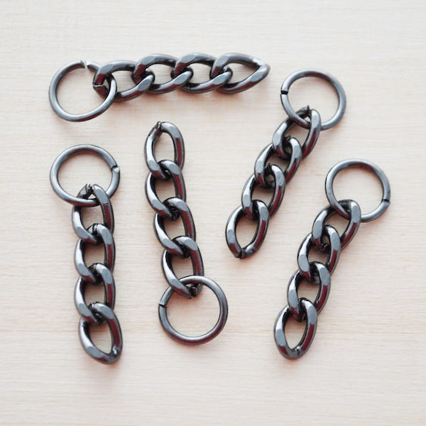 Gunmetal Chain for Keychains - Key Rings for Jewelry Making - Gunmetal Keychains - 2g Thick Key Ring Chains - Set of 10, 25, 50