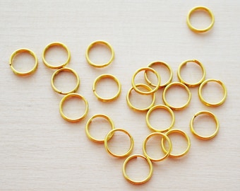 8MM Gold Stainless Steel Split Key Ring - Set of 50pcs