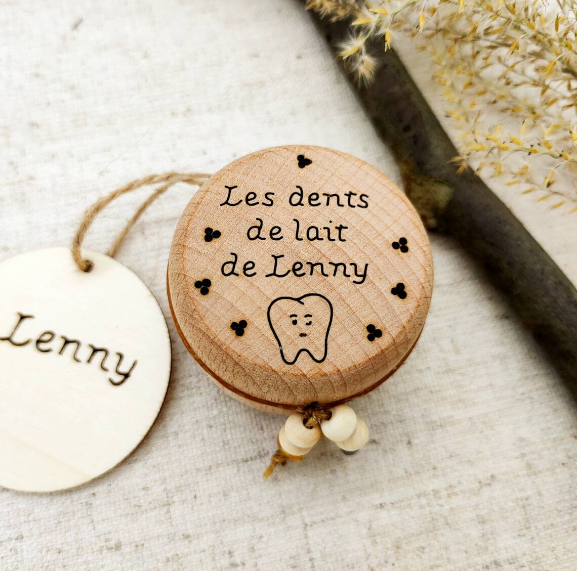 Caja de dientes de leche personalizada en madera natural y | Etsy
