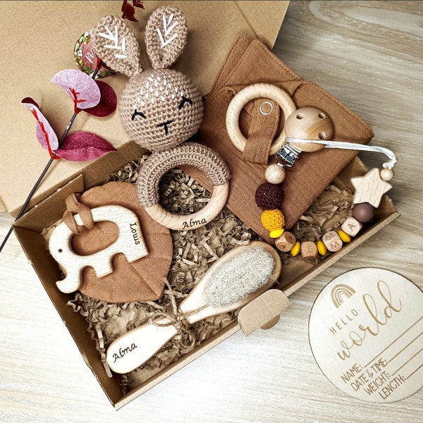 Geschenkbox zur Geburt für Babys mit personalisierter Geschenkbox