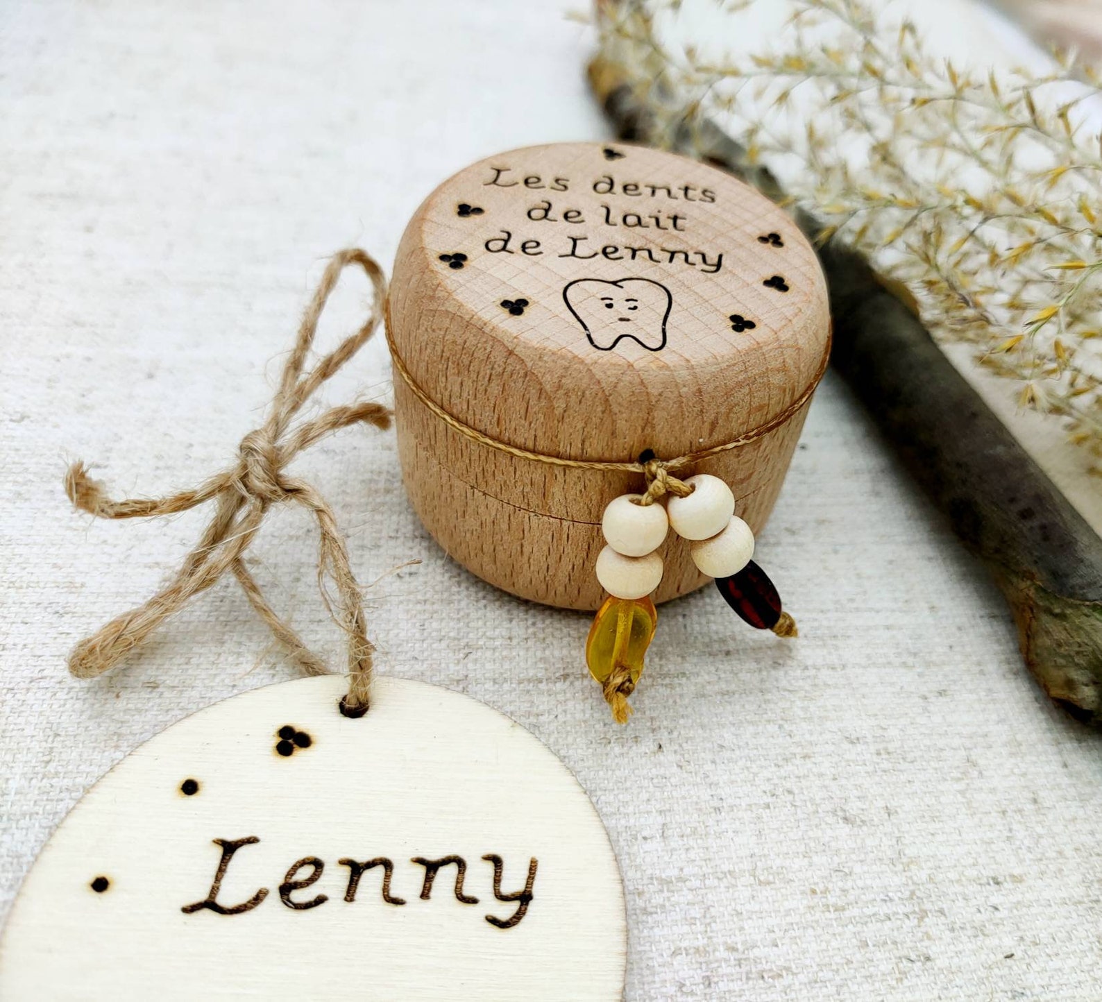 Caja de dientes de leche personalizada en madera natural y | Etsy