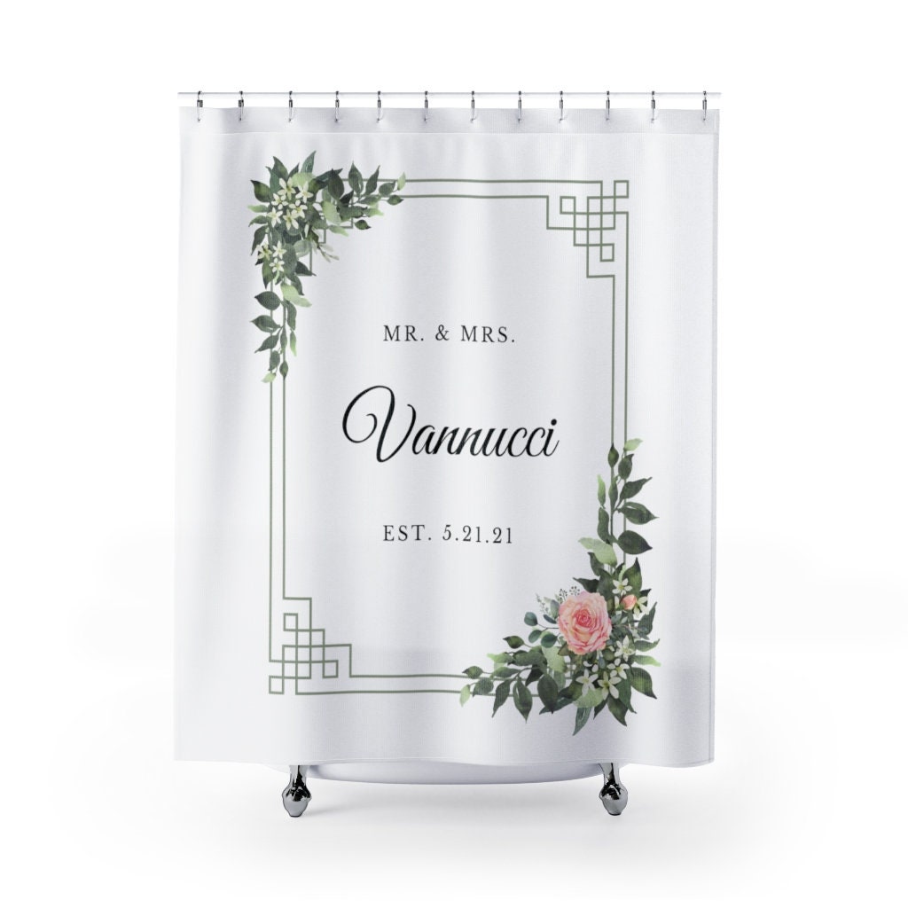 Farmhouse Mr. and Mrs. Monogram Shower Curtains Personalized Etsy UK