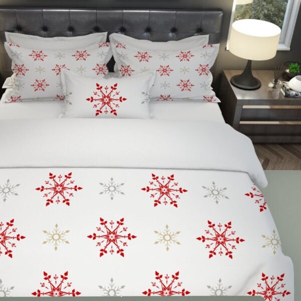Queen Holiday Duvet Set Etsy