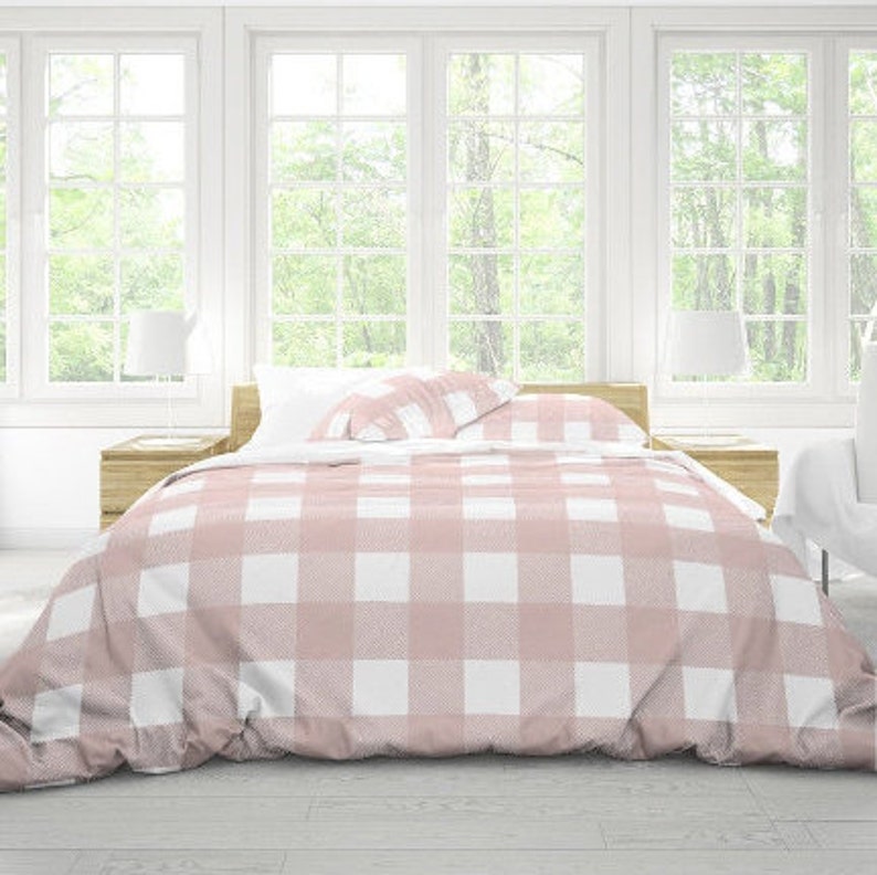Pink Buffalo Check King Duvet Cover Queen Duvet Cover Full Etsy