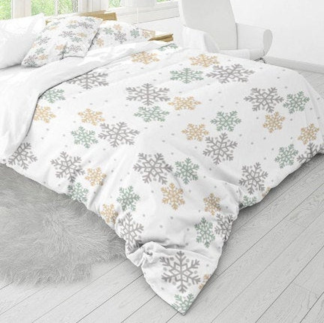 Snowflake Duvet Covers Set Twin, Full/double, Queen or King Cotton