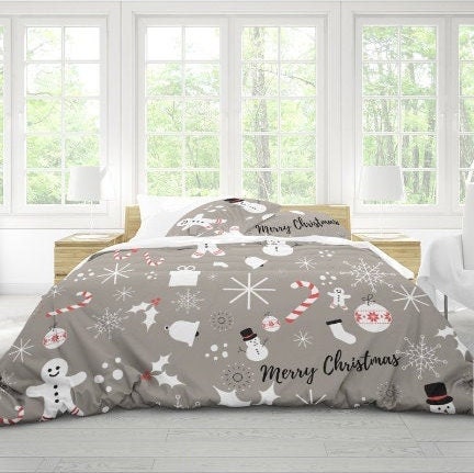 Snowflake Snowmen and Cany Duvet Covers Set 100 Cotton Christmas Bedding Queen King Twin or Full double Comforter Cover Set Xmas Gift Etsy Canada