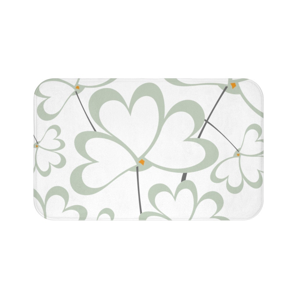 Sage Green Floral Bath Mat Boho Flawers Bath Rugs NonSlip Etsy