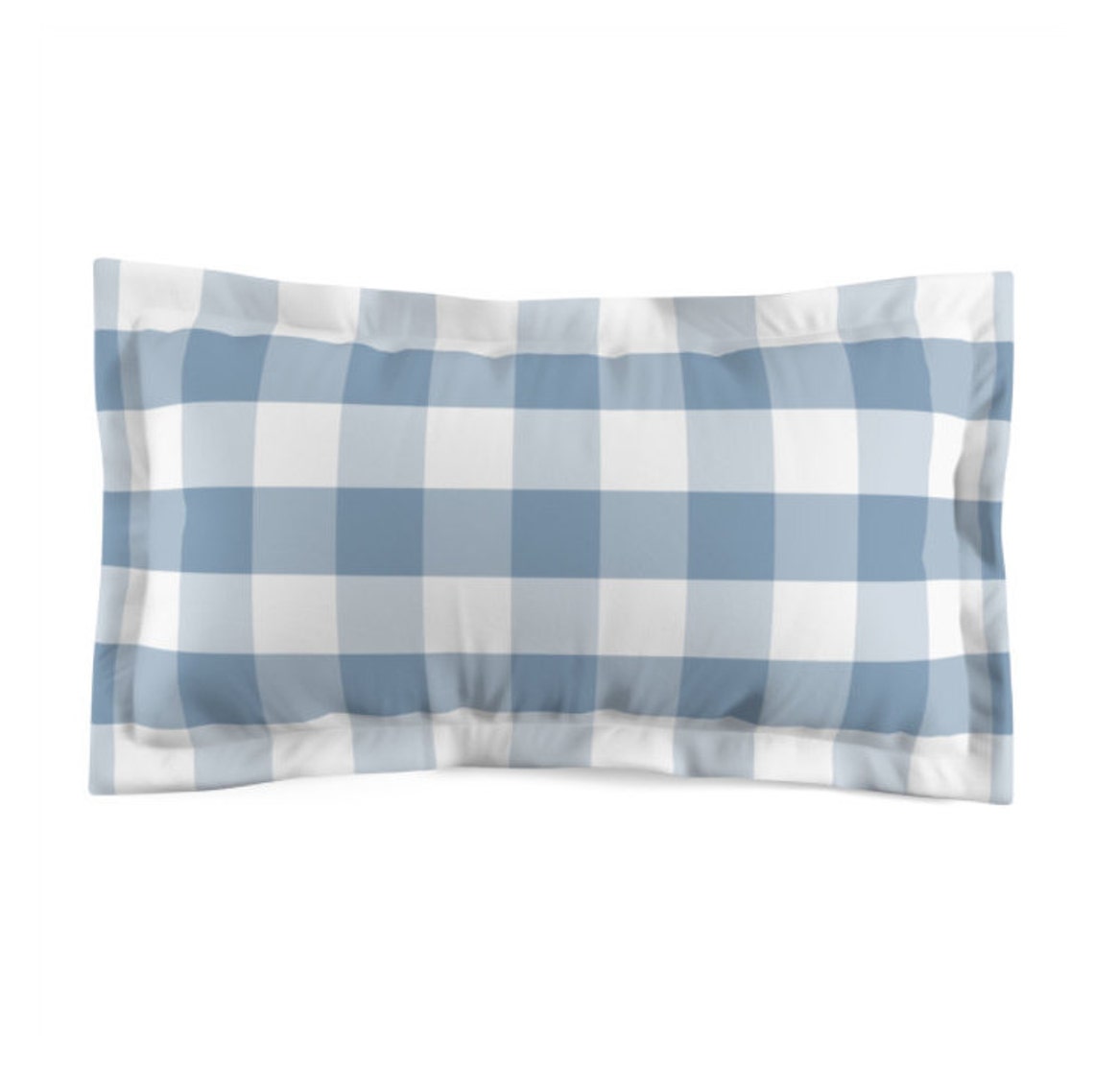 Blue Buffalo Check Duvet Cover Set Natural Cotton Quilt Etsy