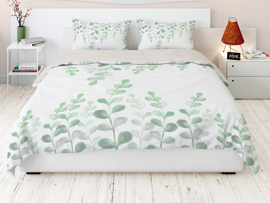 Eucalyptus Quilt Covers With Bed Pillowcase Boho Bedding Set Etsy