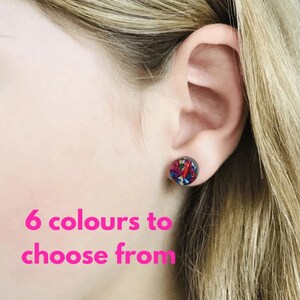 Small Round Glitter Acrylic Studs 10mm - 6 colours available