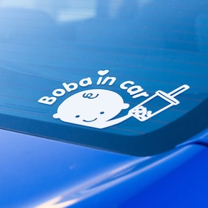 Naklejka Baby in car BOBA IN CAR! Miłośnicy herbaty z mlekiem Boba, zjednoczcie się!