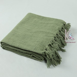 Boho Indian Mud Cloth Throw Blanket With Tassels Hand loomed Block Print Organic Cotton Sofa and Bed Throw Cozy Neutral Decor Throw DYTH016