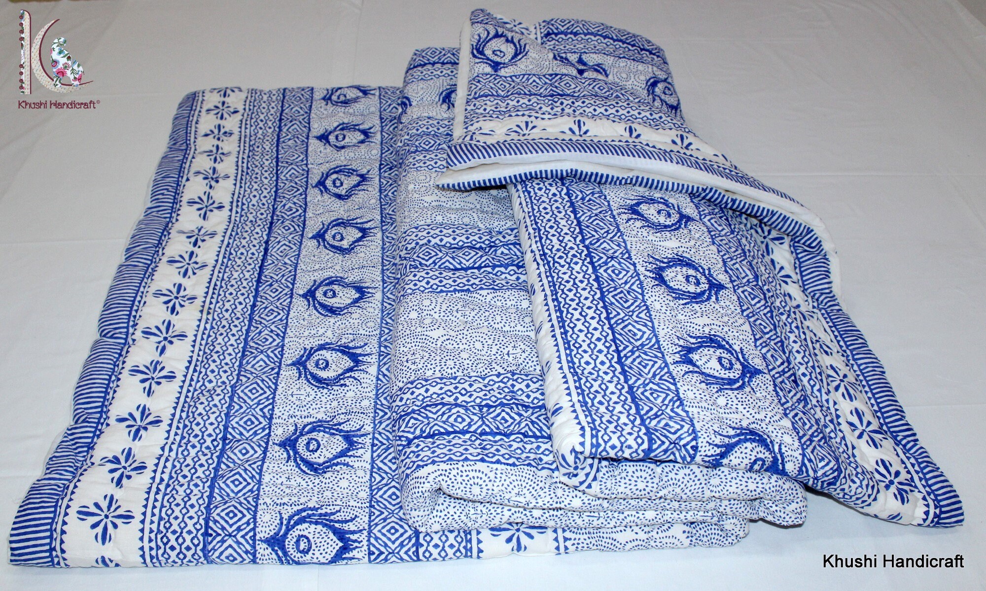 Block Print Cotton Quilt Soft Cotton Muslin Blanket Summer Etsy