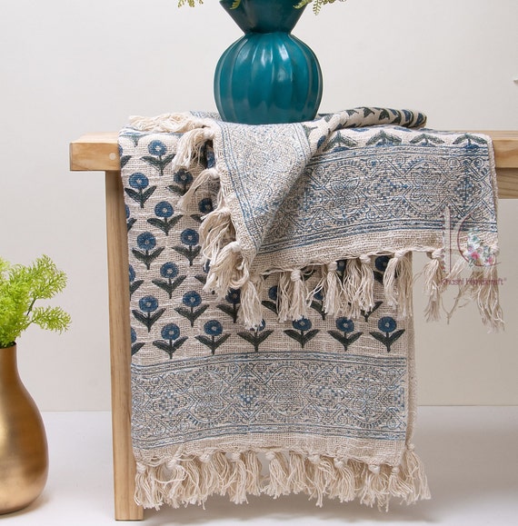 Blockprint Throw Blanket Blockprint Throw Blanket