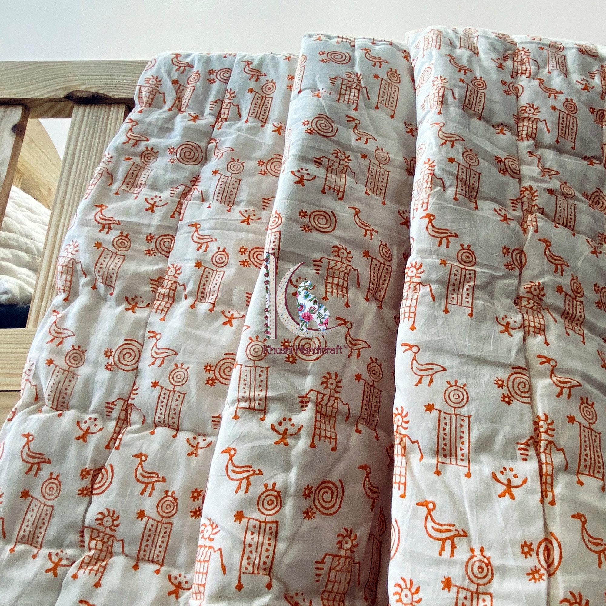 Organic Cotton Nurser Blanketquilt Orange Baby Cot Blanket Etsy